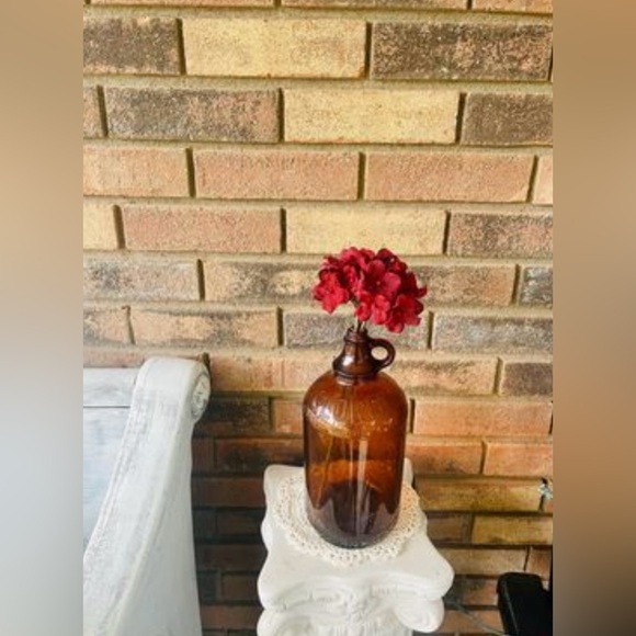 *Burlap Hydrangea Pick, Burgundy, Bundle of 3 - Picture 3 of 10